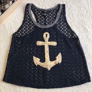 Rue21 sleeveless t-back anchor sweater